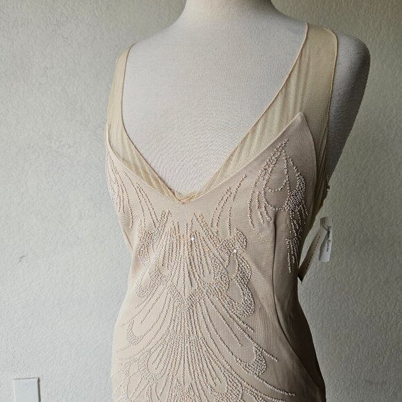 Alexia Admor Womens Beige Nude Look Kardashian Cocktail Dress L MSRP $305 NWT - Picture 2 of 12